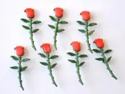 Long Stem Roses / Shank Back Buttons / Buttons Galore / Valentine Red Rose