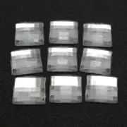 50 Clear Flatback Acrylic Rhinestone Square Gems 16mm No Hole