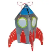 BLAST OFF Outer Space Party Rocket FAVOR BOXES 8 pcs (empty)