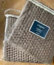 Williams-Sonoma Home~100% SILK~2 SHAMS~Euro~MSRP $200~NWT~26 SQ~Dry clean~Brown~
