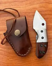 Handmade Stainless Steel Mini Folding Pocket Knife For Camping Hunting & Hiking