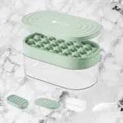 2 Silicone Ice Cube Trays with Lid and 1 Bin and Scoop