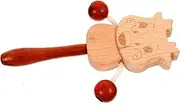 Kisangel Hand Rattle Drum Traditional Design Percussion Instrument for Boy Girl Engaging Sound Lightweight Skin Friendly for Early Development Activities