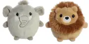 Aurora Light Ups 3.5" Plush Bundle, Elephant and Lion