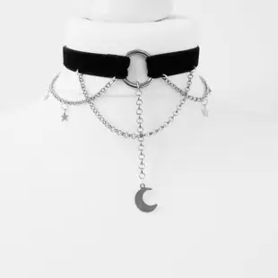 【Jpqueen】帥氣星星月亮鍊條女士項鍊頸鍊(5款可選)