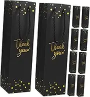 Hoement Elegant Wine Bag Set 12 Paper Wine Bottle Bags Beer Carrier Tote for Special Occasions
