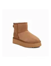 [Ozwear Ugg] Classic Platform Water Resistant Mini Boots in Chestnut