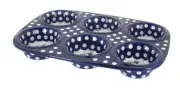 Blue Rose Polish Pottery Alyce Muffin Pan