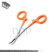 Hemostats Mosquito Forceps 5'', Orange Dep Handle Curved