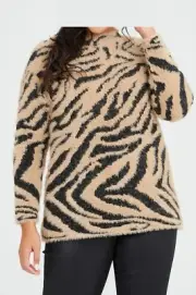 TS Taking Shape Virtuelle Fluffy Zebra Knit Jumper (Size M) - BNWT RRP $130
