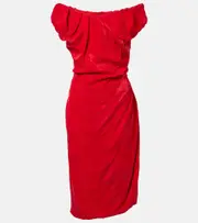 [Vivienne Westwood] Vivienne Westwood Ginnie jersey midi dress AU 14 red