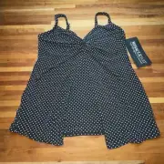 MIRACLESUIT Pin Point Love Knot Tankini Top black/white 12