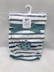 Duck Duck Goose Boys Dinosaur ROAR Striped Baby Blanket Security Plush Fleece