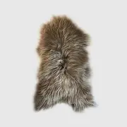 Taupe, Icelandic Sheepskin Throw Blanket Rug Black Sheep White Light