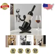 Artistic Wine Holder in Black Resin - Modern Thinker Design for Wine Storage
