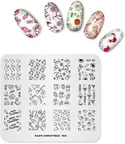 Alexnailart Nail Art Stamping Plate Template Christmas Theme Candy Crystal Ball Gingerbread Man Gift Pattern DIY Nail Art Image Stamp Stamping Plates Manicure Print Tool