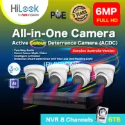 6MP Hilook By Hikvision : 4K NVR 8 Channels+6TB HDD+4 pcs. IP Camera Color