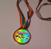 12 POWERPUFF GIRLS RAINBOW MEDALS NECKLACES, birthday party favors