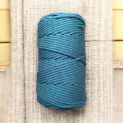 3MM Luxe Braided Macrame Cord | DENIM BLUE | 100% Premium Cotton MELB Australia