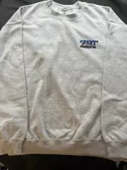 Zeta Beta Tau Ash Gray Crewneck w/Embroidered Letters sz Medium