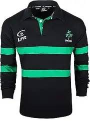 [LIVE FOR RUGBY] Irish Shamrock Sprig Ireland Longsleeve Striped Rugby Ireland
