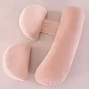 Pregnancy Pillow for Sleeping, Maternity Pillow for Pregnant Women, Pregnancy Body Pillow Support Back,HIPS, Legs, Belly,Detachable and Adjustable Velvet Pillow Cover (Pink)