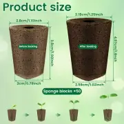 50 Pack Grow Sponges Seed Starter Sponges for Hydroponics Replacement Root ◑