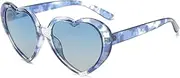 [WDZAYXC] Polarized Oversized Heart Retro Sunglasses Cute Eyewear UV400 Protection