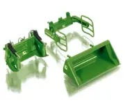 Wiking 077381 FrontlOADER attachments Set A John Deere Green 1:32 NEW