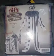 Boys Killer Clown costume size Large 10/12 Brand New Jumpsuit/collar/mask