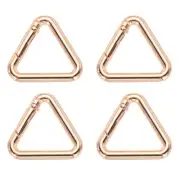 4Pcs 1" Triangle Jump Ring Buckle Spring Snap Clip Trigger Keychain Gold