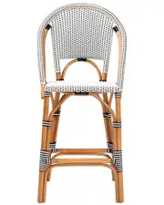 Baxton Studio Genica Classic French Two-Tone Weaving & Rattan Bar Stool