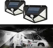 RV Awning Lights Solar RV Porch Light Motion Activated Sensor Light, for RV Canopy, RV Exterior, Trailers, Outdoor Camping, Campers（3 Models, IP65 Waterproof,100 LED Ultra-Bright ）