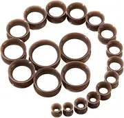 [Longbeauty] 20pcs Tunnels Kit 2g-1" Silicone Ear Tunnels Skin Series Gauges Plugs Ear Expander Stretching Set