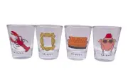 New Friends TV Series Set of 4 Glassware Glass Shot Glasses 1.5 oz