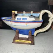FITZ AND FLOYD YACHT CLUB TEAPOT - OMNIBUS - WITH BOX - NEVER USED - TEA BREEZE