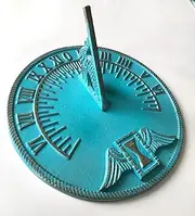 NauticalMart Sundial Verdigris Finish Brass 10" Dia Vintage Sun Dial Home & Garden Theme Turquoise Brass Vintage Outdoor Garden Sundial