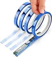 Polyimide High Temperature Tape,Heat Resistant Tapes, 4 Rolls High Temperature Resistant Tape, Heat Transfer Tape for Soldering, Transfer, 3D Printing, Sublimation,Electronics(Blue)