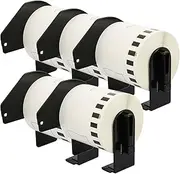 5 Compatible Rolls DK22251 DK-22251 62mm x 15.24m Continuous Labels for P-Touch QL-800 QL-810W QL-820NWB, Red and Black on White