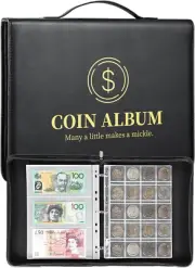 Coin Collector's Deluxe Album with 310 Pockets & Zipper