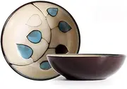 Set of 4, Salad Bowl Set, Large Bowl for Eating, Dinner Bowls, Stackable Serving Bowls, Reactive Glaze Series