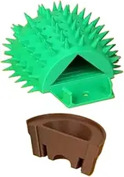 Cat Corner Scratcher | Cat Grooming Brush | Interactive Toy, Cactus Hair Brush, Silicone Scratcher for Long and Short Hair Kitten
