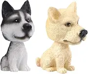 Sosoport 2pcs Shaking Head Bobblehead Ornament Fun Vehicle Decoration for Car Interior Adorable Pet Shaking Head Decor Accessories for Vehicle Aesthetic
