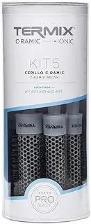 Pack Termix Ceramic round Hairbrush- Brushes that combines the latest ceramic and ionic technology preventing hair damage- it includes 5 diametres Ø 17, 23, 28, 32, 43 mm