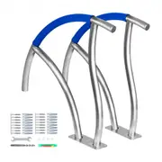 VEVOR Pool Handrail, 30" x 30" Swimming Pool Stair Rail, 2 PCs Stainless Steel Stair Pool Hand Rail Rated 375lbs Load Capacity, Pool Rail with Quick M