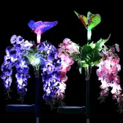 Solar Powered Butterfly Flower Light Patio Walkway Lamp Outdoor Garden Decor