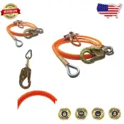 1/2" x 16 Feet Cut Resistant Tree Climbing Lanyard – High Strength Steel Core