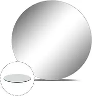 WGV Large Round Mirror Plate 10" Diameter, 4.5 mm Thickness, Frameless Sanded Edges, Quality Thick Candle Tray, Home Event Party Wedding Table Centerpiece Wall Decor, 1 Piece