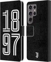 Head Case Designs Officially Licensed Juventus Football Club 1897 Portrait History Leather Book Wallet Case Cover Compatible with Samsung Galaxy S24 Ultra 5G