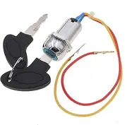 Ignition Key Switches 2 Wire Ignition Switch Key for Electric Scooter Bike Ignition Barrel Key Switch(B)